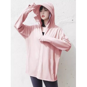 冰丝连帽防晒衣女装夏季户外宽松休闲防紫外线薄款凉感防晒服外套